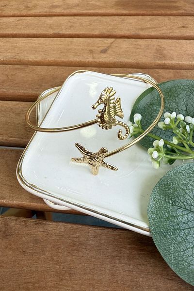 My Joyas Design Sea Horse & Starfish Pazuluk Bracelet Gold