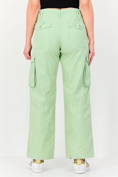 Don't Call Me Jennyfer Women Regular Fit High Rise Solid Cargo Pants, Mint Green