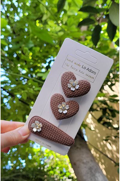 LO ADORO 3Pcs Heart Buckle Girl Children Buckle Women Hair Accessorie Kilisp Buckle Hair Az Buckle for Babies