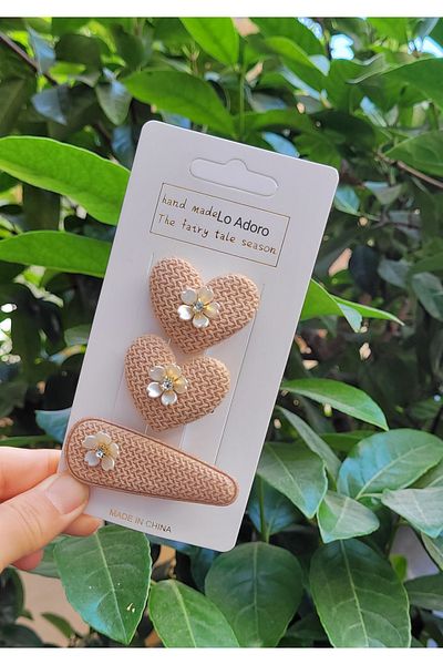LO ADORO 3Pcs Heart Buckle Girl Children Buckle Women Hair Accessorie Kilisp Buckle Hair Az Buckle for Babies