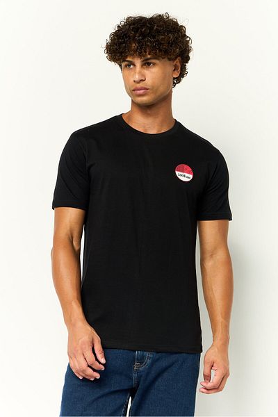 Cavalli Class Men Crew Neck Short Sleeves Brand Logo T-Shirt, Black