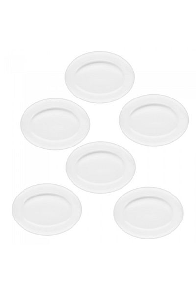 Bormioli Rocco Set of 6 oval opal plates Bormioli Performa 22cm