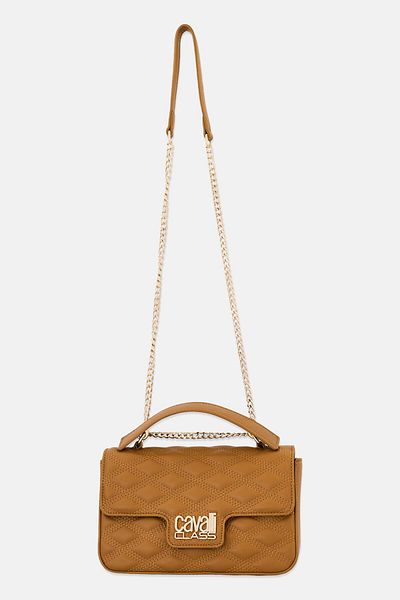 Cavalli Class Women Amanda Brand Logo Satchel Bag, Brown