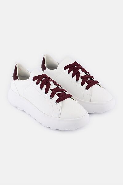 Geox Women D Spherica EC4 Lace UP Casual Shoes, White