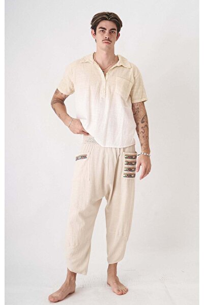 Sand Baggy Ethnic Trousers - Men