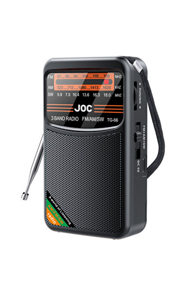 Choice راديو TG66 أسود محمول صغير الحجم بثلاث موجات AM/FM/SW، مناسب للجري وال...