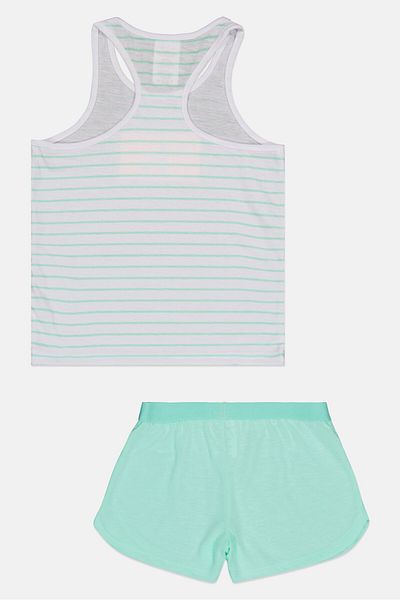 Calvin Klein Kids Girl 2 Pieces Brand Logo Sleeveless Tank Top and Shorts Set, Multicolor