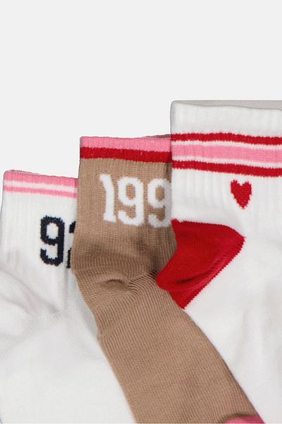 Bebe Kids Girl 5 Pairs Graphic Print Quarter Socks, Multicolor