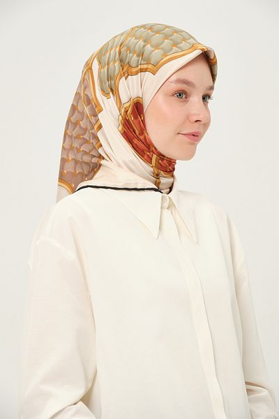 Madame Polo Eșarfă din raion imprimată, multicoloră, fără riduri