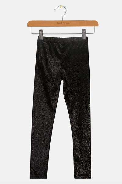 Koton Kids Girl Metallic Leggings, Black