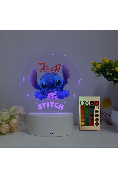 ILUMISHOP LED night light, Stitch, 16 colors, ambient light, USB or 3AA power supply