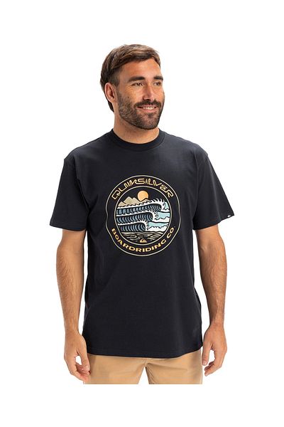 Quiksilver Standard Fit T-Shirt Soft Textured Colorful Round Neck T-Shirt