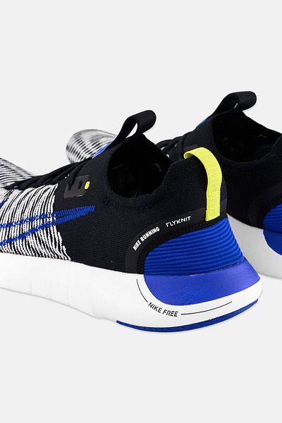 Nike Men Free Rn Flyknit Lace Up Running Shoes, Multicolor