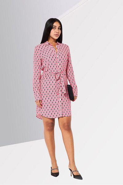 Gant Women Allover Print Belted Mini Dress, Multicolor