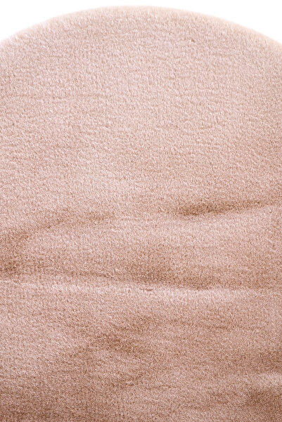 Cool Halı Pembe Yuvarlak Peluş Post Halı Yıkanabilir Kaymaz Tavşan Tüyü Kürk Pofuduk Yumoş Pufy Banyo Halısı