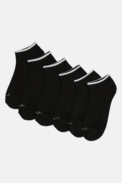 CLARKS Women 6 Pairs Brand Logo Chaussettes Socks, Black