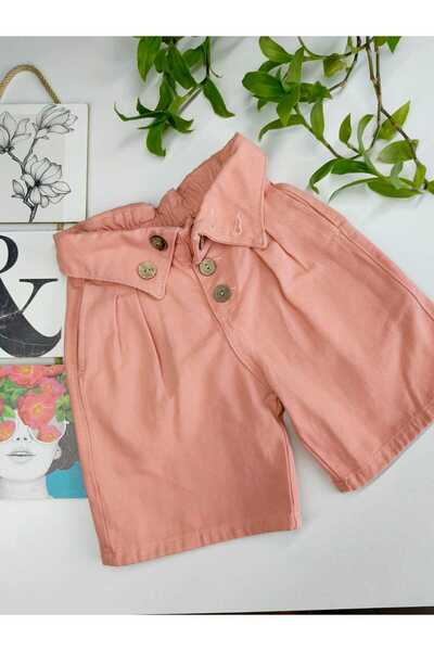 GallanD Girls' Shorts Colorful Soft Cotton Fabric Pocketed Pleated Buttoned W...