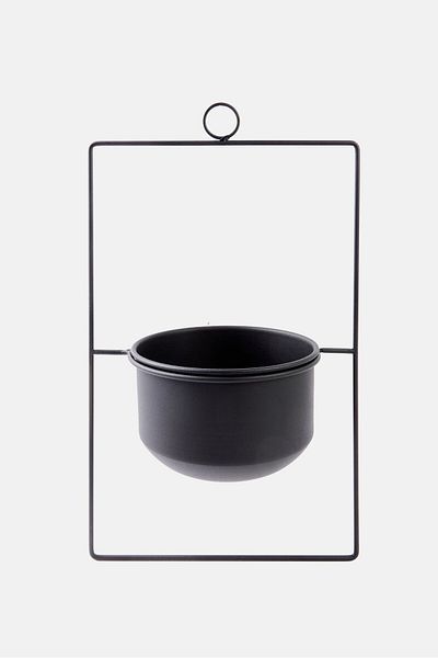 Evila Originals Square Decorative Parapet Hanging Plant Pot, Black