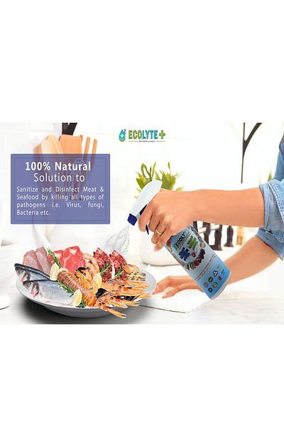 ECOLYTE+ HOCL, Hypochlorous Acid For Meat & Seafood Cleaner and Disinfectant - 500 ml