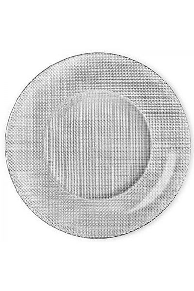 Bormioli Rocco BORMIOLI INCA glass plate, D31xh1.5cm, METALLIC SILVER