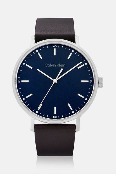 Calvin Klein Men 25200052 Leather Analog Watch 42 mm, Brown