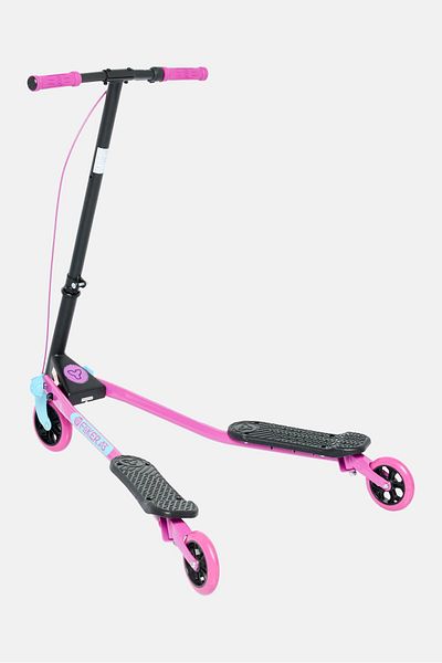 Yvolution Y Fliker Air A3 Scooter 3 Wheels Foldale Wiggle Scooter, Black