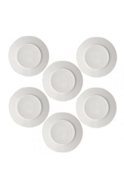 Bormioli Rocco Set of 6 BORMIOLI TOLEDO opal dinner plates 25cm