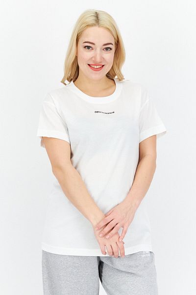 New Balance Women Relaxed Fit Short Sleeve Training T-Shirt, White