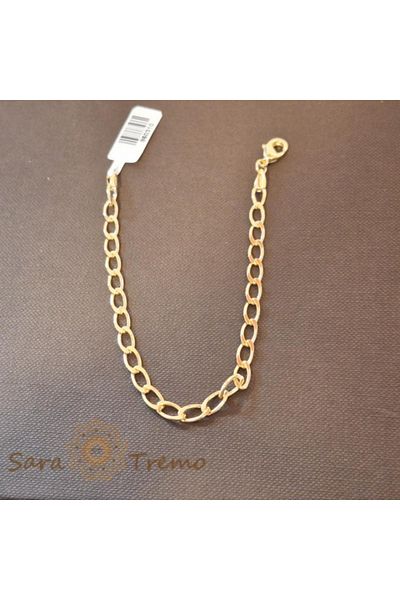 saratremo Classic Bracelet Plated with 18K Gold, Large Links, 19 cm