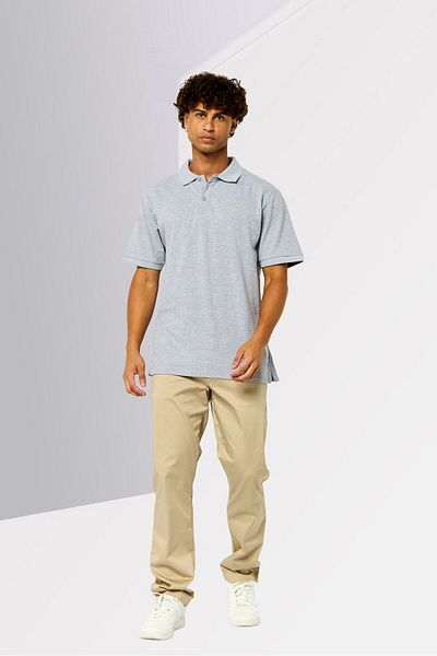 Cavalli Class Men Regular Fit Embroidered Logo Short Sleeves Polo Shirt, Grey