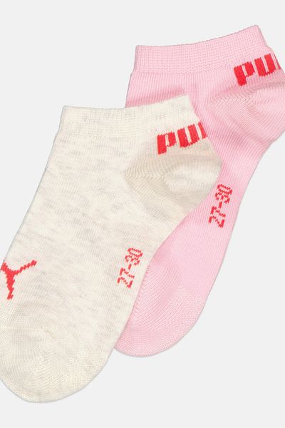 Puma Kids Girl 2 Pairs Brand Logo Outdoor Socks, Multicolor