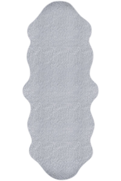 Cool Halı Gri Post Peluş Halı Yıkanabilir Kaymaz Tavşan Tüyü Kürk Halı Yumuşa...