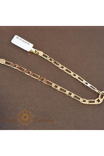 saratremo Wide and Massive 18K Gold-Plated Bracelet, 22 cm