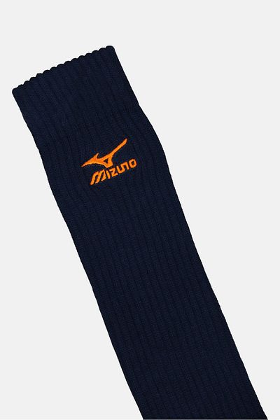 MIZUNO Men 1 Pair Embroidered Logo Long Volley Ball Socks, Navy