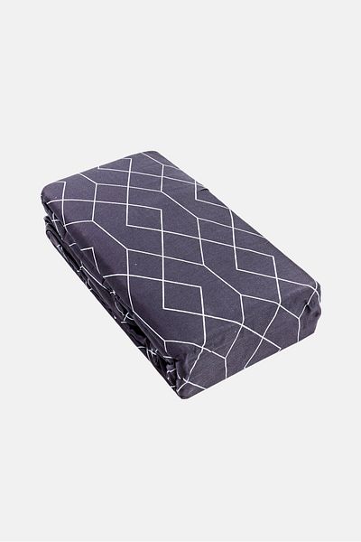 Karl Lagerfeld Double 2Pcs Geometric Fiited Sheet, Navy