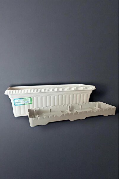 SERİNOVA Ova Balkon Saksı 5,7 Litre kırık beyaz