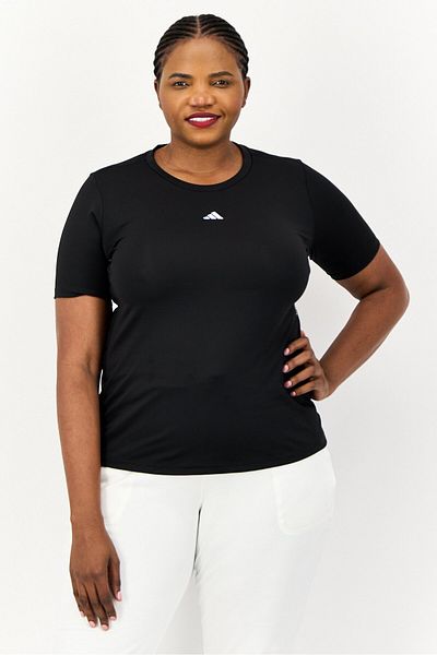 adidas Women Plus Size Short Sleeves Running T-Shirt, Black