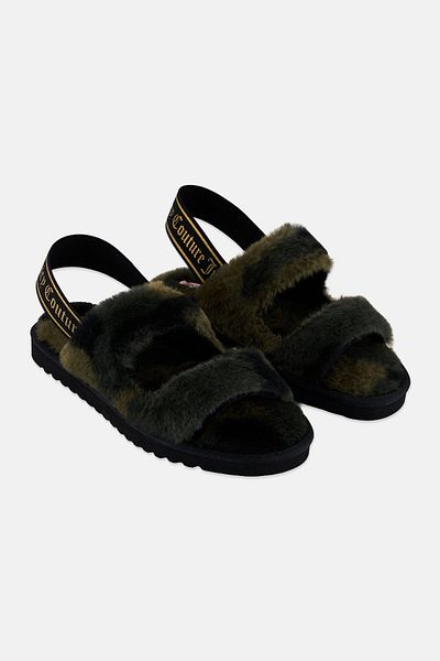 Juicy Couture Women Medium JC-Greer Slingback Sandals, Olive