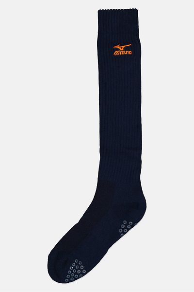 MIZUNO Men 1 Pair Embroidered Logo Long Volley Ball Socks, Navy