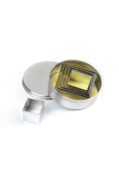 Pavoni Set decupatoare din inox patrate, 6 buc, Ø3-6.5 cm