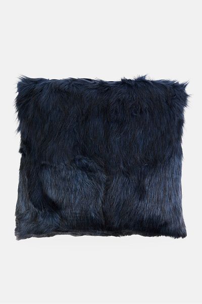 SoleVito Faux Fur Removable Cover Cushion, Navy