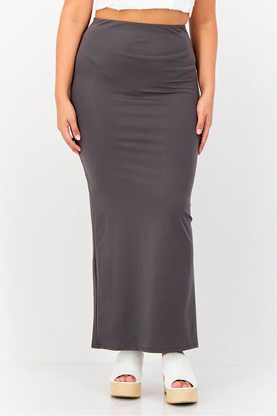 Don't Call Me Jennyfer Women Solid Maxi Skirt, Grey