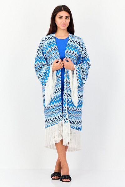 Koton Women Long Sleeve Cheveron Print Cardigan, Muliticolor