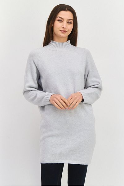 Hugo Boss Women Heather Knitted Sweater Dress, Light Grey