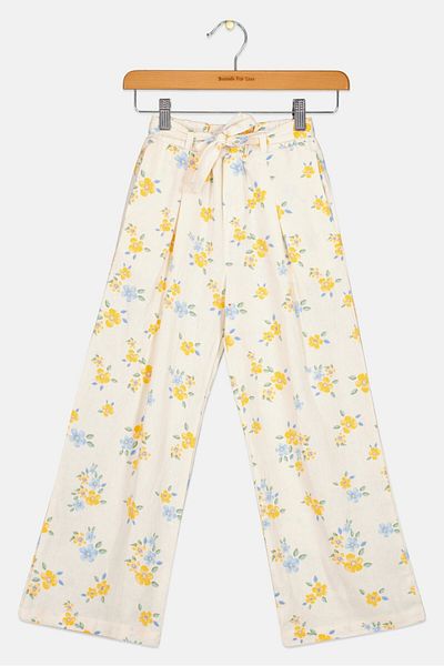 Koton Kids Girl Floral Print Wide Leg Pants, Multicolor