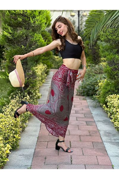 Gönülden Tasarım Ethnic Patterned Binding Women's Skirt