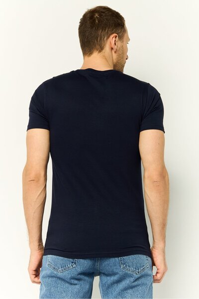 Cavalli Class Men Crew Neck Short Sleeves Brand Logo T-Shirt, Navy