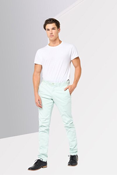 Tommy Hilfiger Men Slim Fit Plain Stretchable Chino Pants, Mint Green