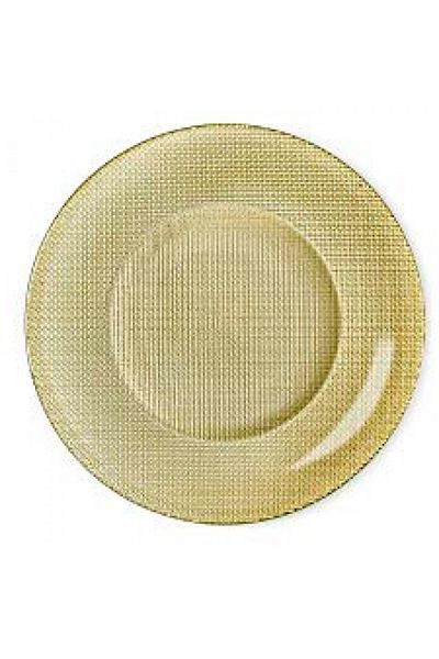 Bormioli Rocco BORMIOLI INCA glass plate, D31xh1.5cm, METALLIC GOLD