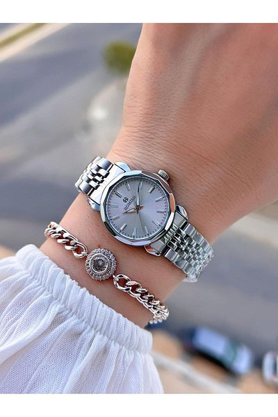 Homies Steel Cord 2 Years Warranty 30 Mt Water Resistant Women Wrist Watch+Bracelet Hm.B26416.1